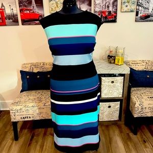 Stripes midi stretch dress